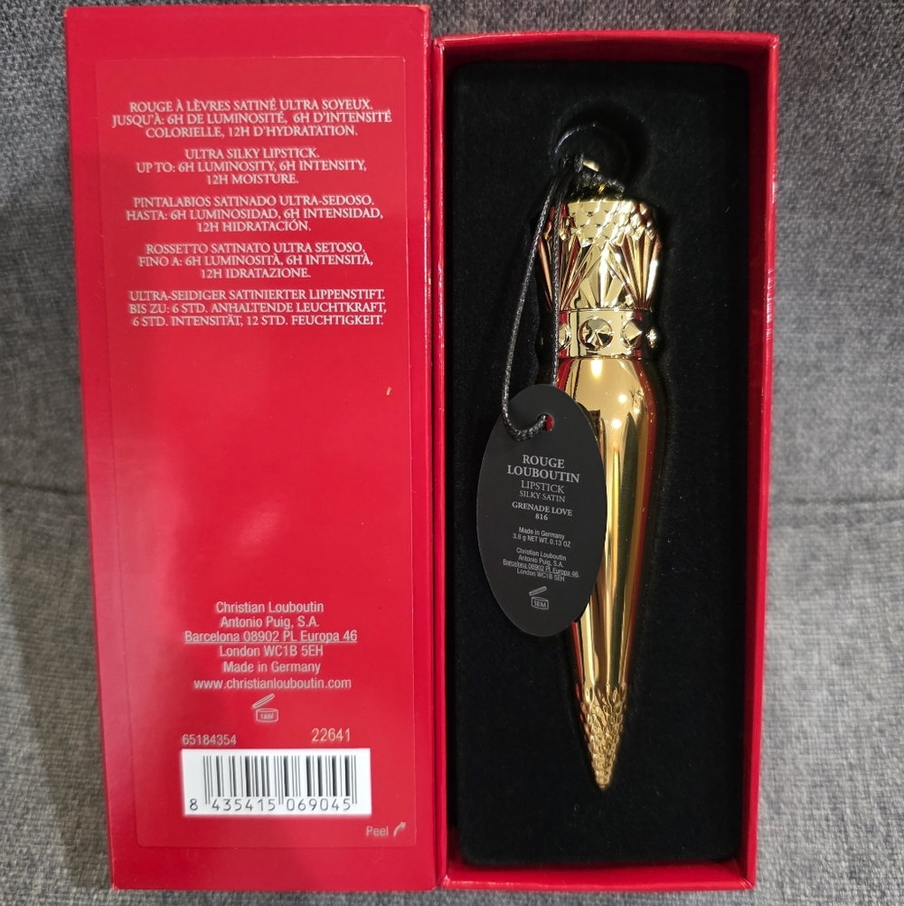 Christian Louboutin Rouge Silky Satin Lipstick Grenade Love 816 - Picture 2 of 4